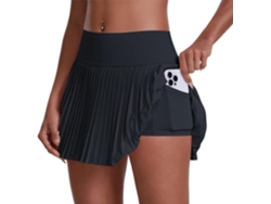 Falda Pantalón Deportiva Para Mujer: Falda De Tenis Ligera De Talle Alto Con Bolsillos Y Forro.