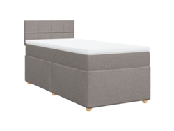 Maison Exclusive - Cama Box Spring Con Colchón Tela Gris Taupe 90x200 Cm