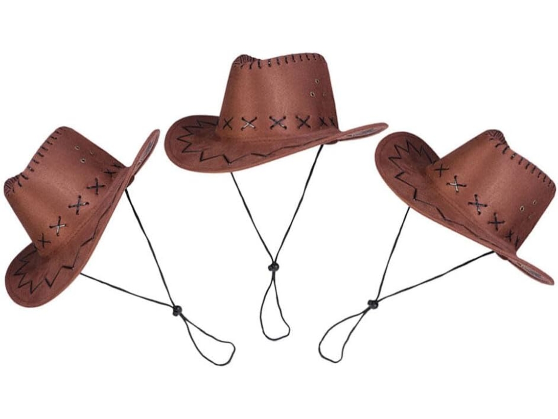 Conjunto De Sombrero Vaquero De 3 Piezas Para Niños Y Niñas, Atuendo De Fiesta Con Correas Ajustables, Disfraz.