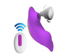 Vibrador de succión portátil 9 modos Control remoto Succionador Vibrador Vagina Estimulador de clítoris (Morado) ENZONS