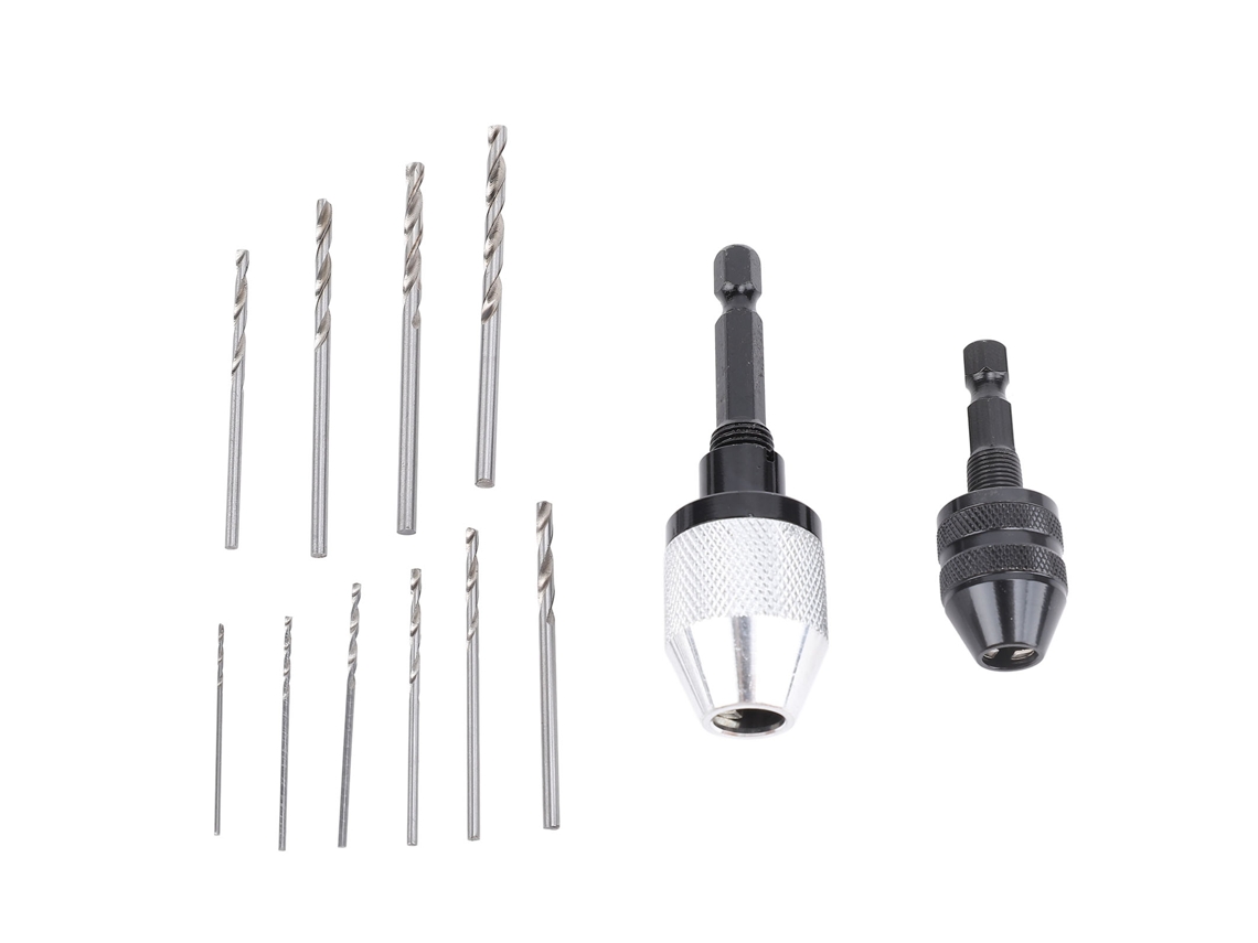 2026 Store-2 Piezas Mandriles Sin Clave Con 10 Brocas, Conector De Mandril De Taladro De 1/4 Pulgada, Adaptador De Taladro Rápido Para Taladro De Impacto