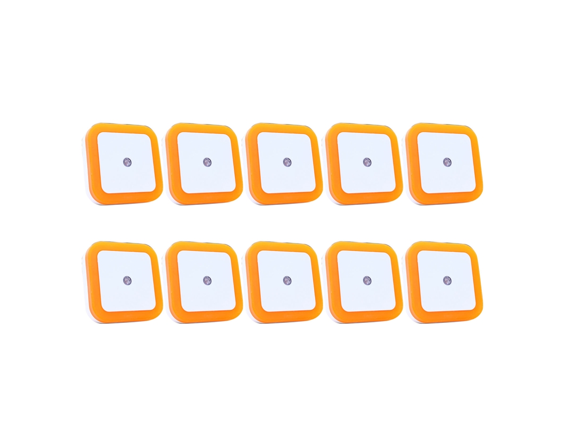 Ats-10pcs Luz Nocturna Led De Alta Brillo Con Control Por Inducción, Enchufable Para Dormitorio, Naranja