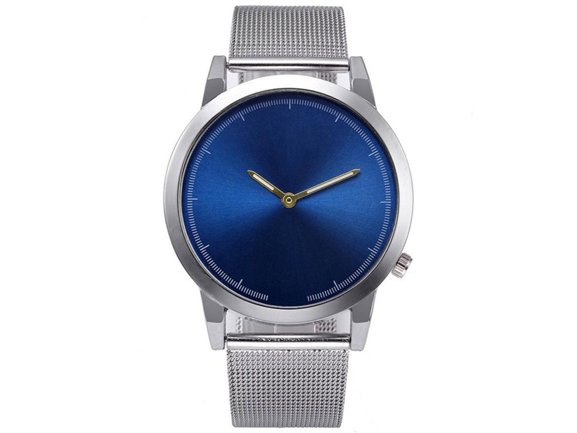 Reloj De Pulsera Analógico Casual Simple Para Mujer Y Hombre Con Movimiento De Cuarzo Azul