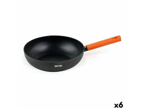 Sartén Wok QUTTIN Gastro Negro Naranja 47 x 29 x 8 cm (6 Unidades)