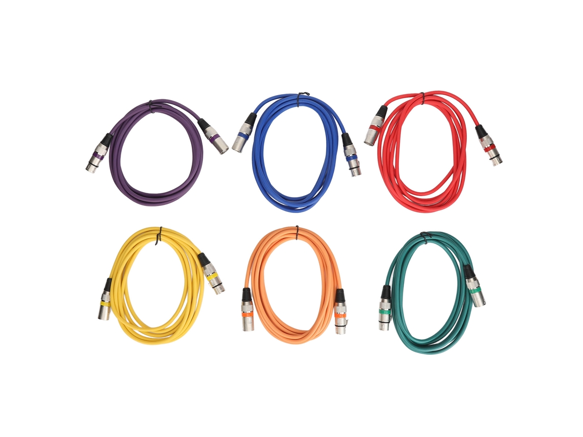 6 Cabos Xlr Macho Para Fêmea 10ft Com Dupla Camada De Blindagem Anti-interferência Para Microfone