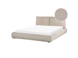 Cama de agua BELIANI Vinay de Pana Beige 176x233x90