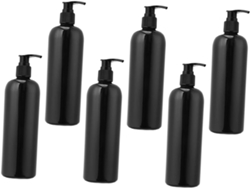 Juego 6 Botellas Rellenables Bomba Negra Dispensador Loción Champú Presión Prueba Fugas Uds Gel Baño
