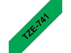 Cinta laminada Compatible Brother Tze741 Texto Negro / Fondo Verde 18Mm X 8M