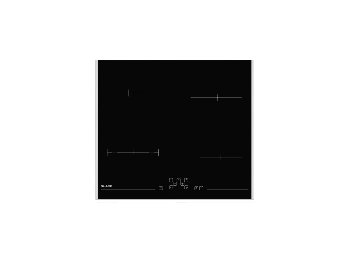 Vitrocerámica 59cm 4 fuegos 1800w negro KH6V08FT0K - SHARP