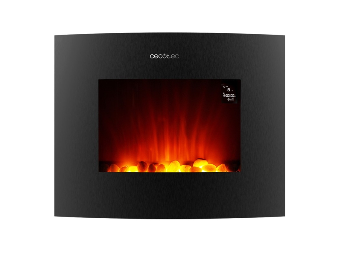 Cecotec Chimenea Eléctrica Ready Warm 2650 Curved Flames Connected. 2000 W, Tamaño 26", Wifi, 2 Niveles De Potencia