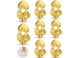 4 Pares De Cierres Para Pendientes Con Forma De Corazón, Hipoalergénicos, Ajustables Para Pendientes Pesados Y Orejas Caídas.