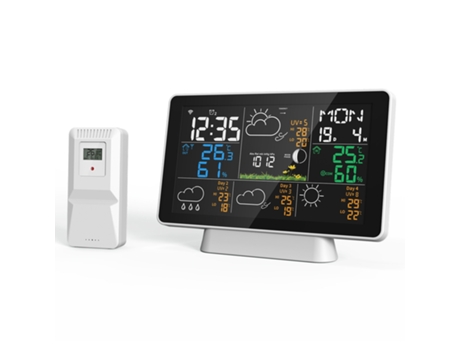 Pantalla grande de 7,5 pulgadasTuya WIFI 328 pies (100 m) Distancia de detección Estación meteorológica inalámbrica Termómetro Higrómetro para inte...