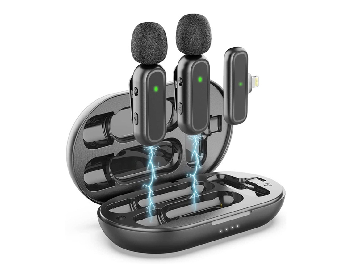 Micrófonos Inalámbricos K61 Para Iphone/ipad Negro Gusshious