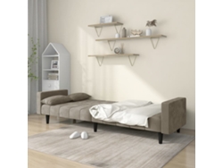 Sofá Cama De 2 Plazas Con Dos Almohadas Terciopelo Gris Claro