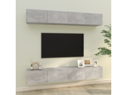 Estantería/Muebles de TV para Pared 4 Pzs 100X30X30 Cm Gris Cemento