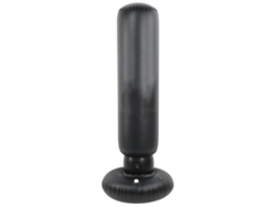 Saco de boxeo inflable de PVC con columna de boxeo de 1,6 m, color negro