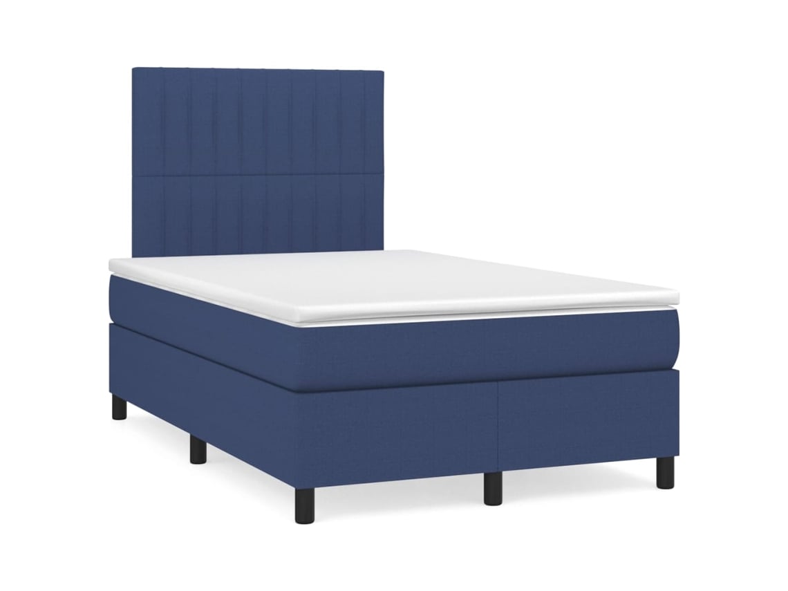 Maison Exclusive - Cama Box Spring Con Colchón Tela Azul 120x200 Cm