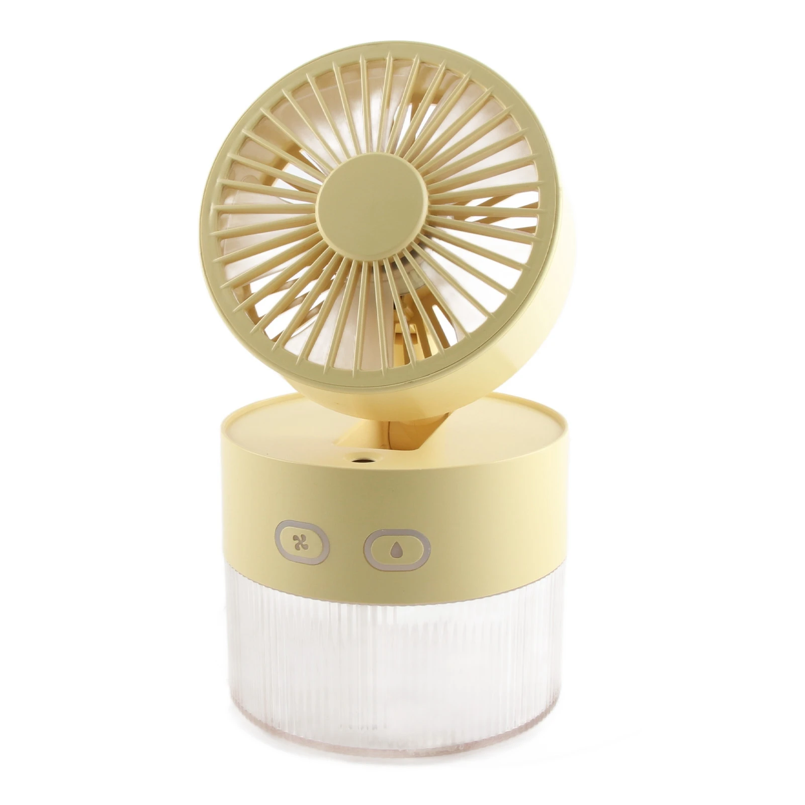 Mini ventilador de escritorio plegable con ABS y función de pulverización USB MDUG (amarillo)