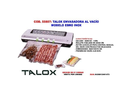 Talox envasadora al vacio modelo ebro inox qf-vs661ja