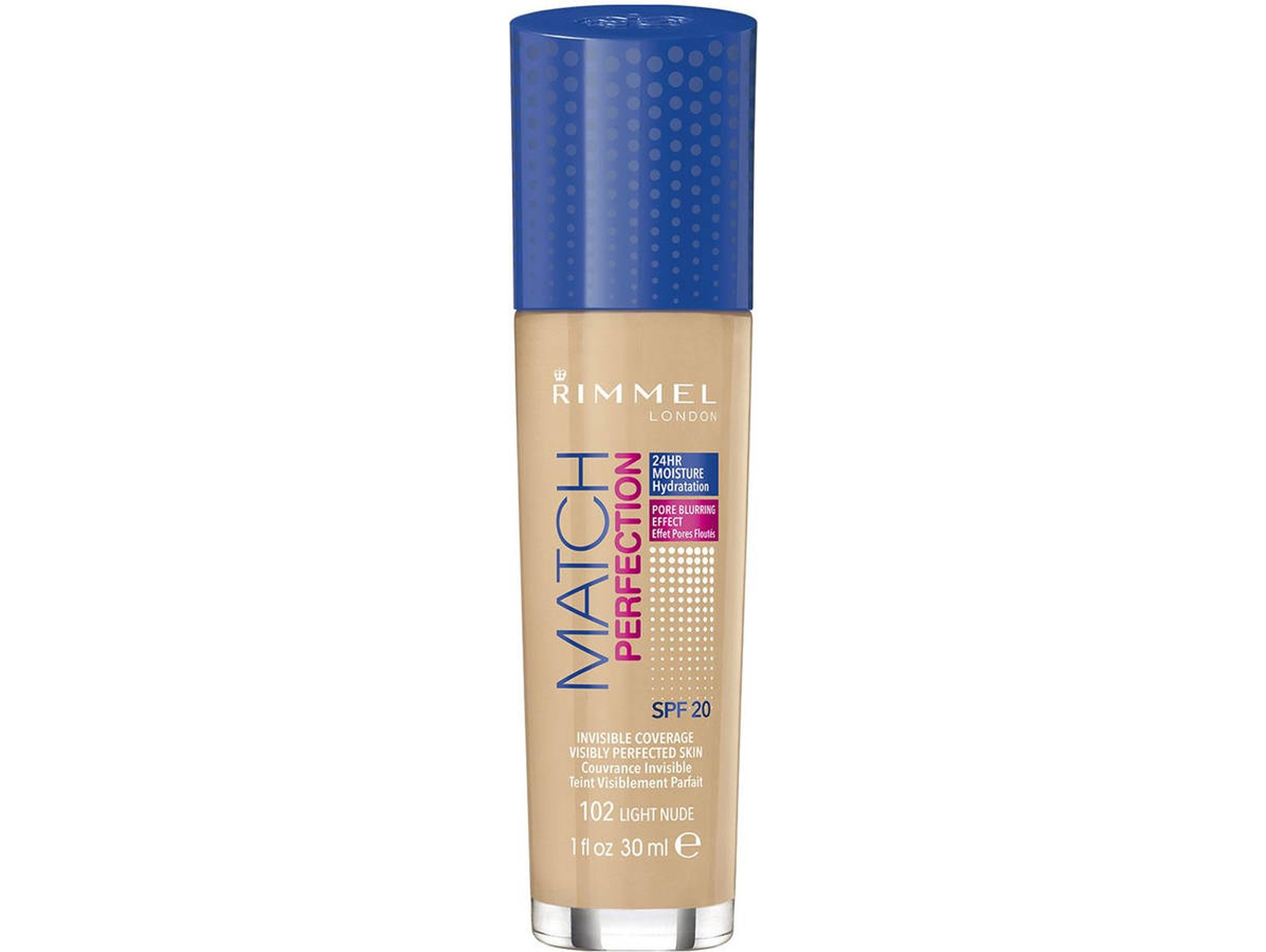 Base RIMMEL LONDON Match Perfection SPF20 102 Light Nude