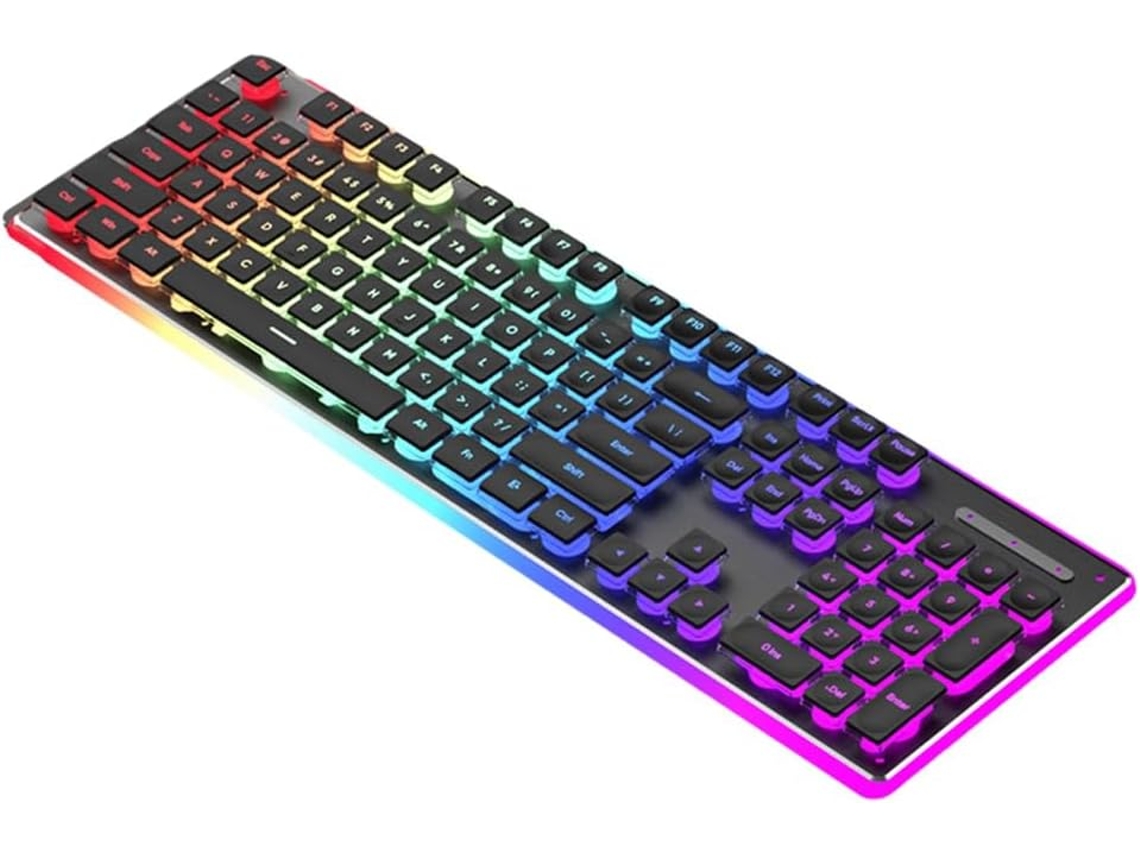 Teclado Mecánico Con Cable, Retroiluminación Led, Silencioso, Resistente Al Agua, Antideslizante, 104 Teclas.