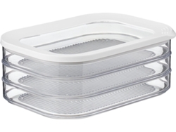 Contenedor Para Embutidos - 550 Ml, Tres Niveles - Caja Para Almacenar Alimentos - Blanco