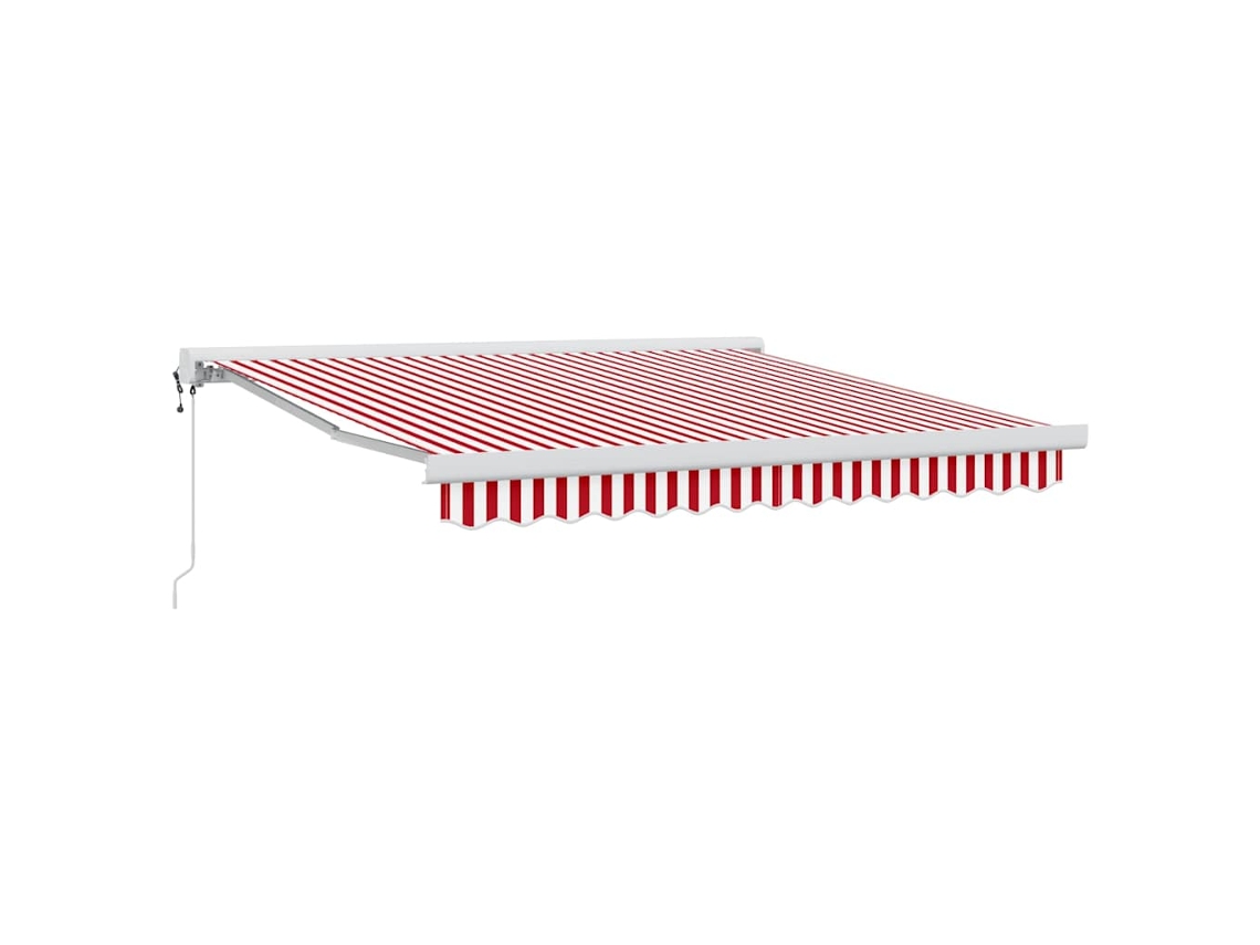 Maison Exclusive - Toldo Retráctil Rojo Y Blanco 350 X 250 X 165 Cm Tela Y Metal