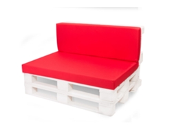 Cojines para palets 120x50 Asiento y Respaldo 120x40cm Rojo- Cojín para palets interior- exterior