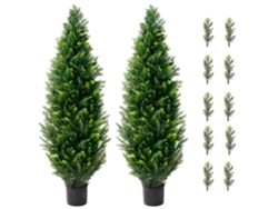 Juego de 2 cedros artificiales de 122 cm con jarrón para decoración Tekmaquinas