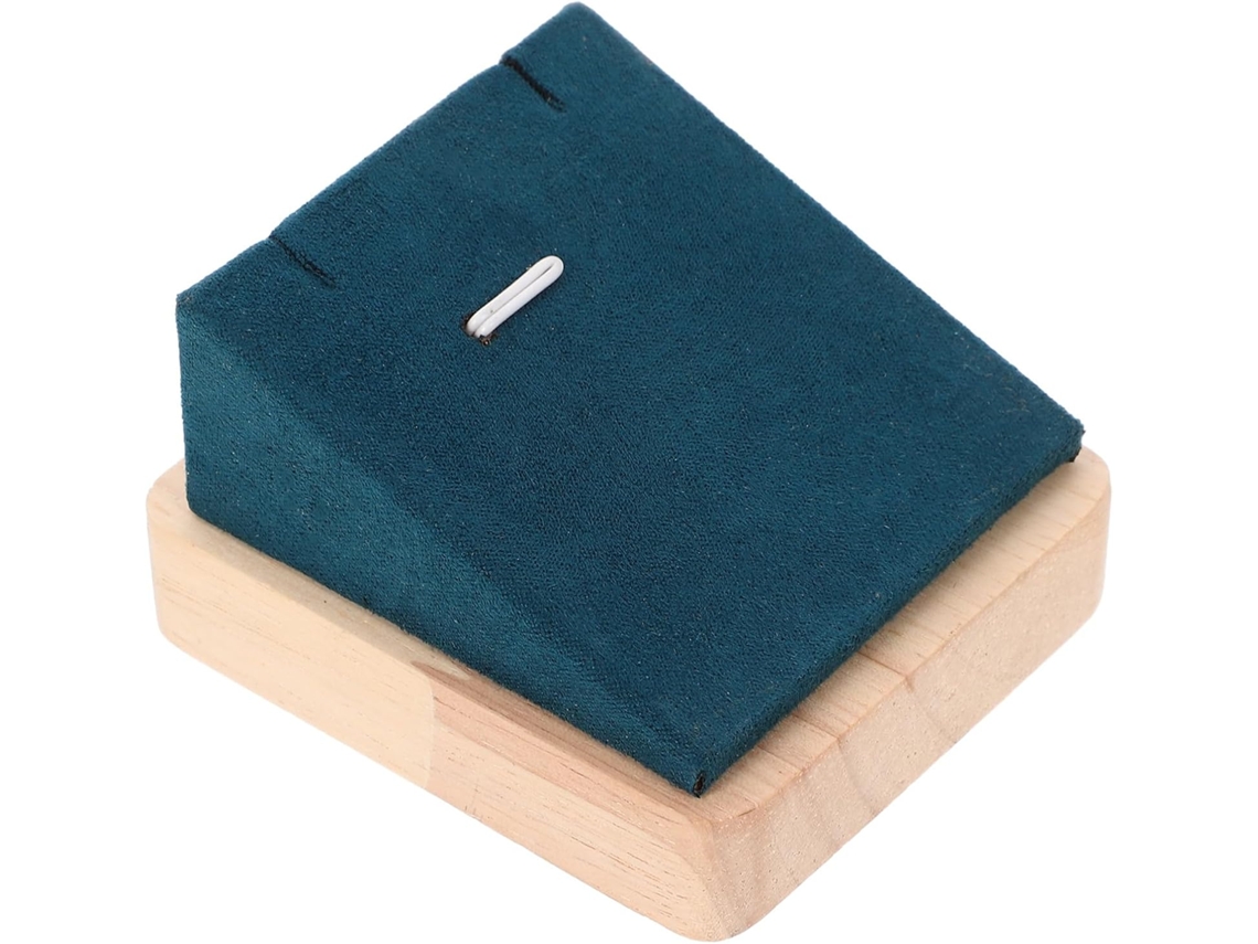 Expositor Joyería Hogar Ferias Comerciales Profesional Madera Terciopelo Verde Oscuro Soporte Collares Ligero