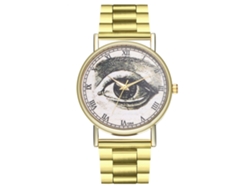 Reloj De Pulsera Unisex Con Números Romanos, Brazalete De Acero Chapado En Oro, Zhoulianfa