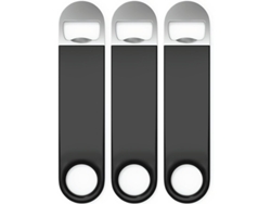 Juego De 3 Abridores De Botellas, Acero Inoxidable, 17,7 Cm, Negro, Aptos Para Bartenders.