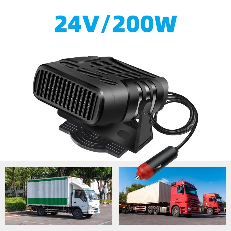 Desempañador De Calefacción Para Coche 2 En 1 (24 V, Negro) Con Enchufe Para Encendedor De Cigarrillos