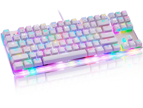 Teclado Gaming SLOWMOOSE RGB (Mecánico - Ruso - Blanco)