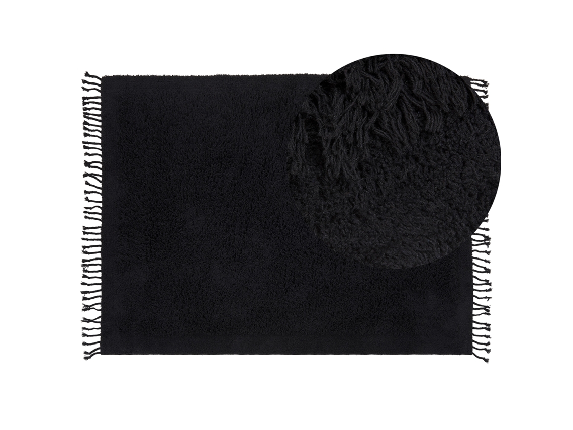 Alfombra BELIANI Bitlis de Algodón Negro 140x200