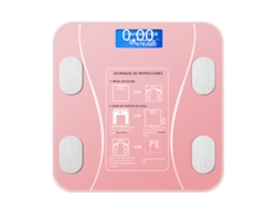 Balanza inteligente de grasa corporal con aplicación MDUG (rosa)