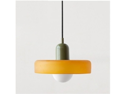 Lámpara colgante de techo colorida, estilo mediados de siglo con cúpula de cristal, PRIME KANG (35 cm)