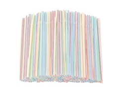 Pajitas de plástico plegables de 500 piezas, a rayas multicolor, Rosewell