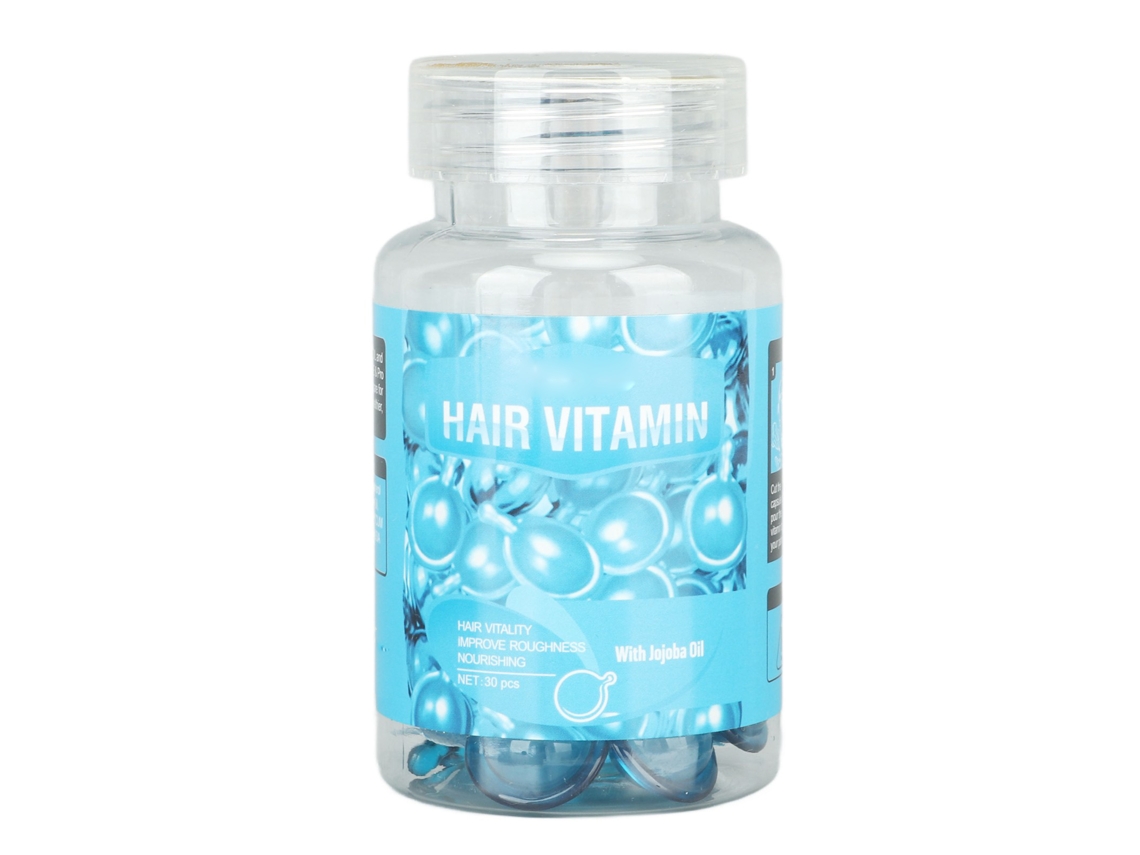 30 Cápsulas De Aceite Esencial Para Cabello Con Vitaminas, Reparación, Nutrición Y Suavidad Azul