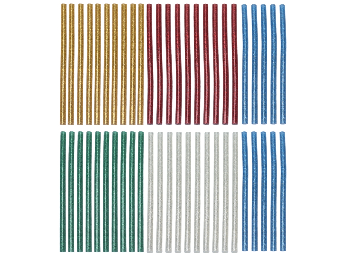 50 piezas de pegamento caliente a todo color, fácil de usar, adhesión rápida, pegamento caliente transparente, 7 x 140 mm
