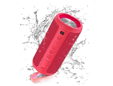 Altavoz Bluetooth Altavoces Bluetooth inalámbricos portátiles con luz LED volumen más alto y graves mejorados rojo BISBISOUS