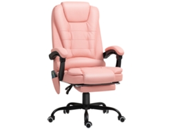 Silla De Oficina Con Masaje De 7 Puntos, Reclinable, Con Mando A Distancia, Capacidad De 120 Kg, Color Rosa.