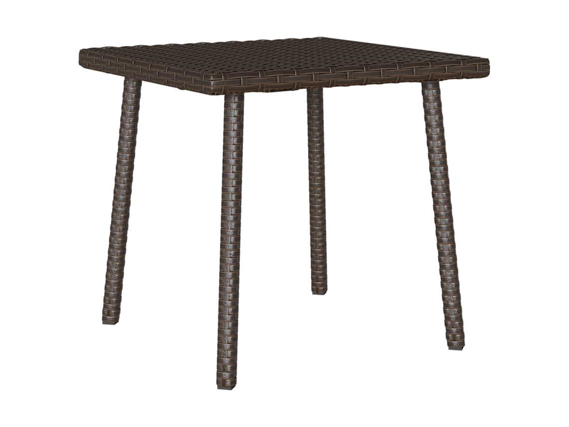Mesa de centro rectangular para jardín, 40 x 40 x 37 cm, mimbre marrón, Lovely Home