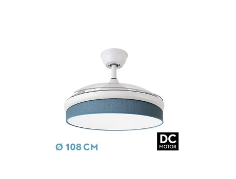 Ventilador DC Moda 72W Blanco/Azul 3 Aspas FABRILAMP