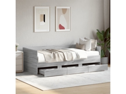 Sofá Cama Con Cajones Sin Colchón Gris Sonoma 90x200 Cm