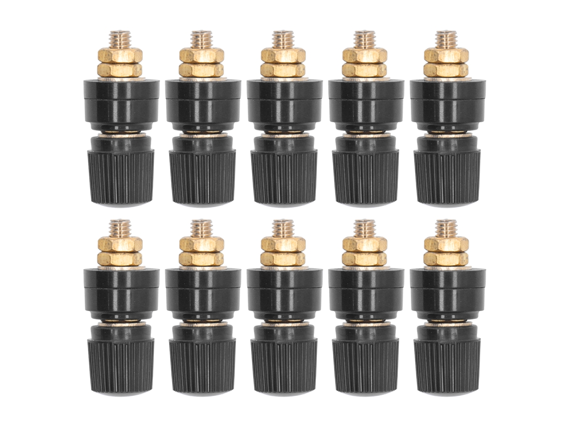 10pcs Conector De Terminal De Tornillo M6 De Latón Pleno 333, Bornes De Enlace, Terminal De Enchufe Banana Negro