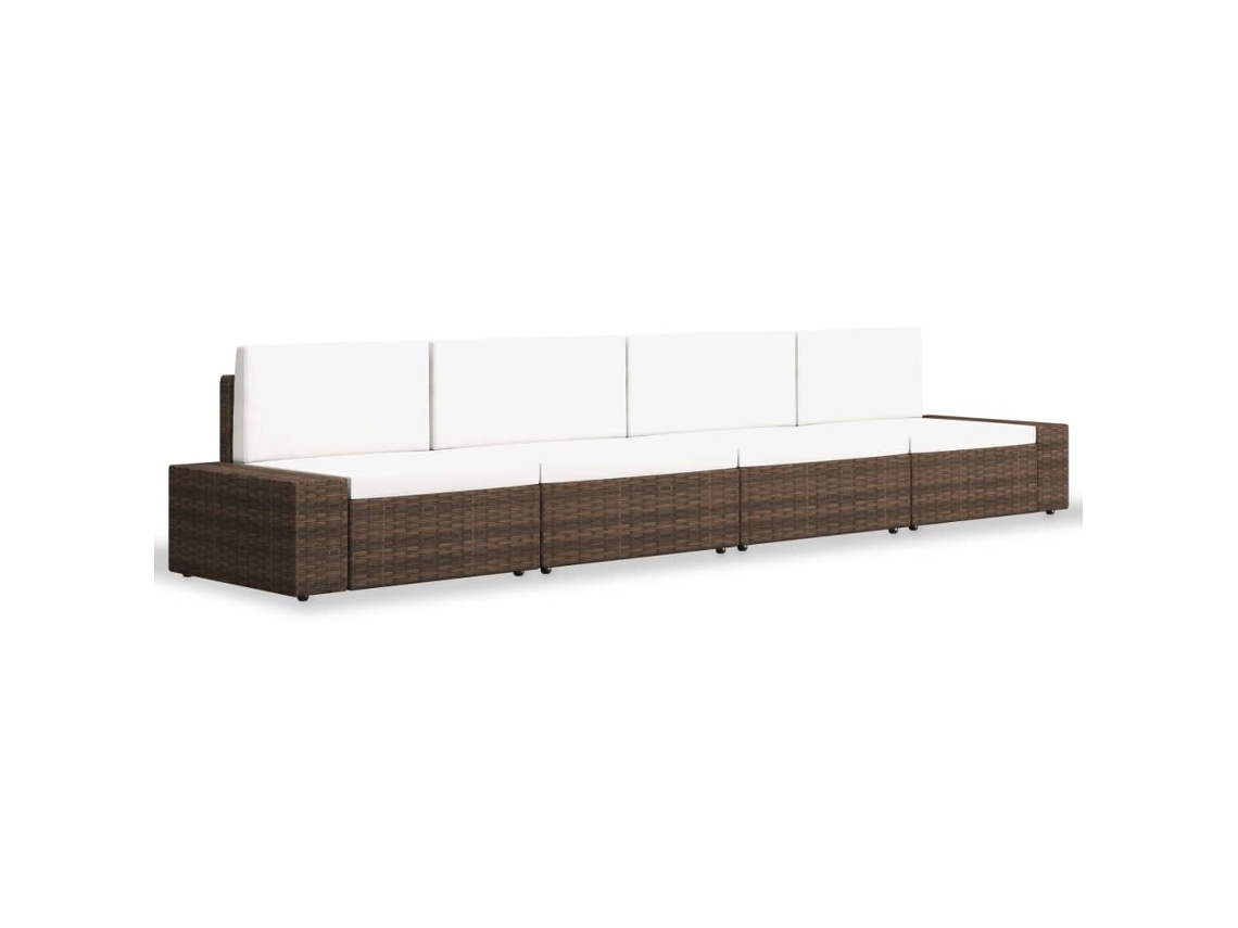 Maison Exclusive - Juego De Muebles De Jardín 4 Piezas Ratán Sintético Marrón