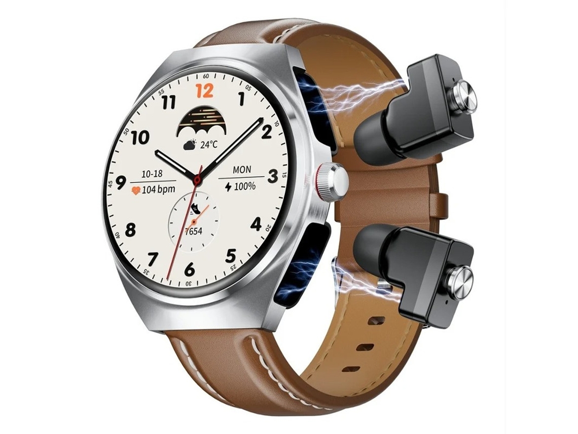 Reloj inteligente para hombre con auriculares inalámbricos, llamadas Bluetooth, cuerpo de acero ultrafino de 1,5 pulgadas, rastreador de efectos de sonido 9D Yizhood