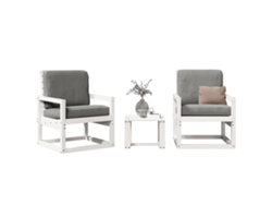 3 Piezas Conjunto Lounge De Jardim Madeira De Pinho Maciça Branco Dkd Decoración Del Hogar