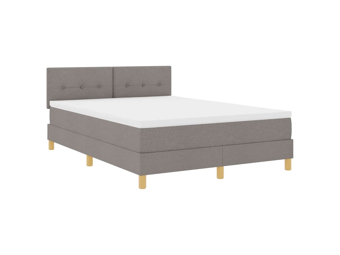 Maison Exclusive - Cama Box Spring Led Con Tiras Led Taupé 140 X 190 Cm Tela